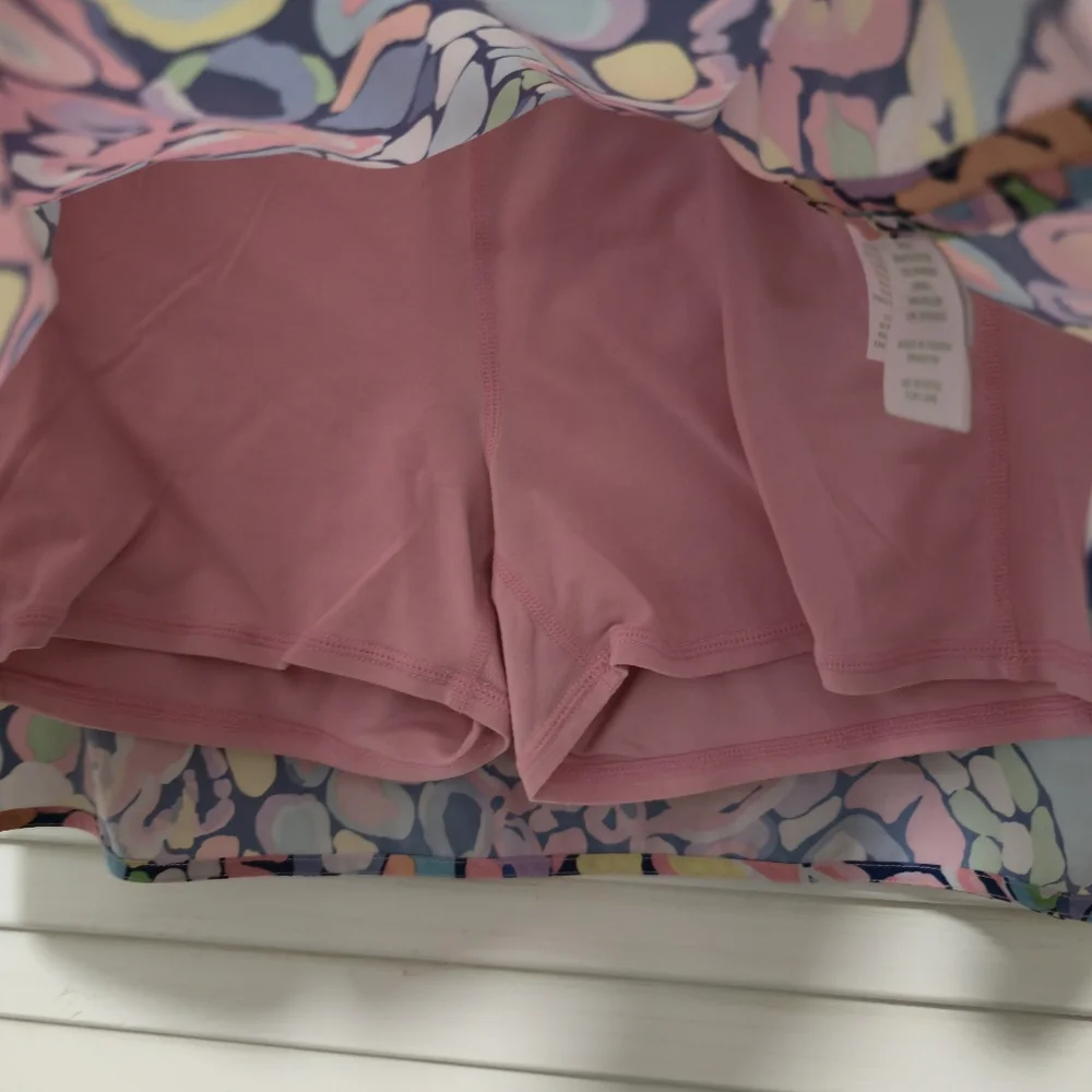 Lilly Pulitzer Nadia LUXLETIC Skort Large Pink Blue Peach Yellow Green Purple
